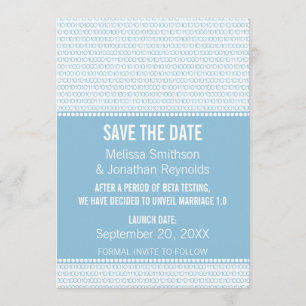 Save The Date Geek Chic Binary Enregistrer l'Invitation de date,