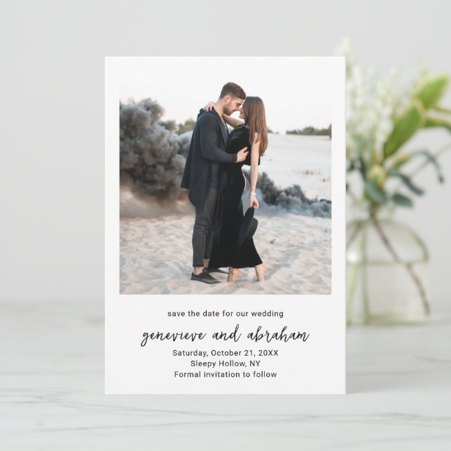 Save The Date Genevieve Photographie noir et blanc Mariage moder (Debout devant)