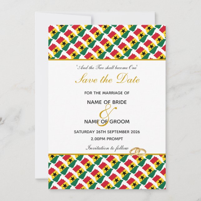 Save The Date GHANA Christian Celebration Mariage (Devant)