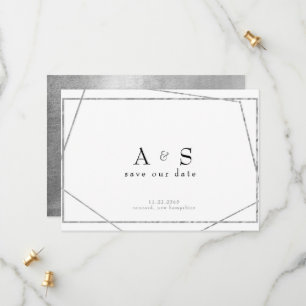Save The Date Glam Black & Metallic Silver Enregistrer la date
