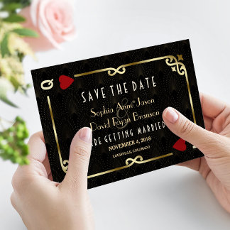 Save The Date Glam Gatsby Casino Las Vegas Mariage de poker