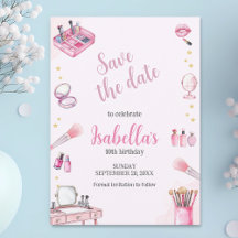 Glam Party fille Beauté Aquarelle Spa Anniversaire