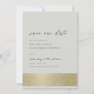SAVE THE DATE GLAMOROUS GOLD GRAY DOTS MOSAIC ENREGISTRER LA DAT