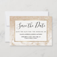 Glamorous Gold White Glitter ombre