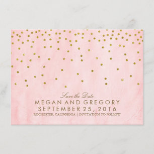 Save the Date Gold and Pink Glitter