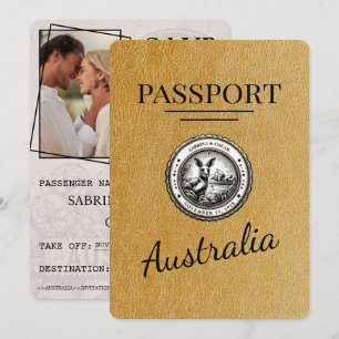 Save The Date Gold Australia Passport Enregistrer La Date