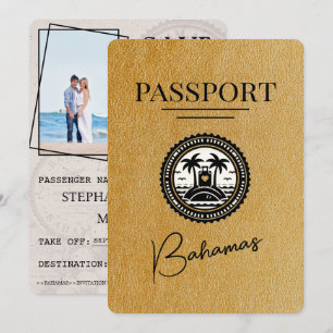 Save The Date Gold Bahamas Passport Enregistrer La Date