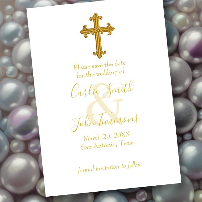 Save the Date Gold Cross Any Colour (Creator Uploaded)