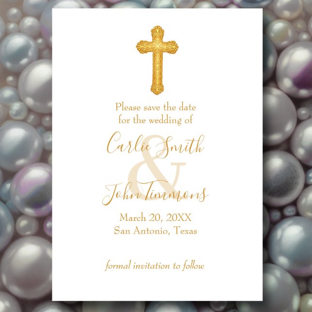 Save the Date Gold Cross Any Colour (Creator Uploaded)