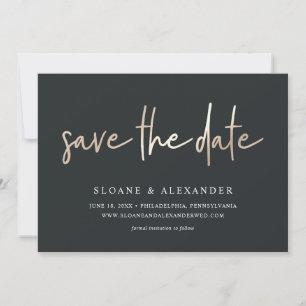 Save The Date Gold de croquis décontracté   Mariage moderne
