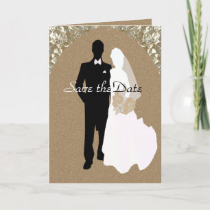Save the Date Gold Elegance Template Card