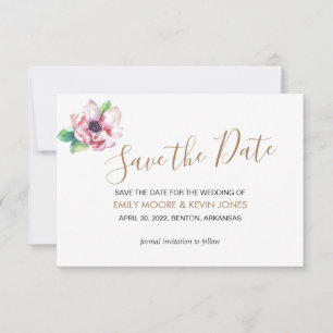 Save the date gold elegant floral classic Card