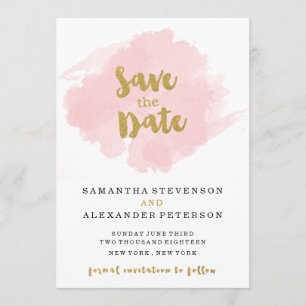 Save The Date Gold et Blush Enregistrer la date