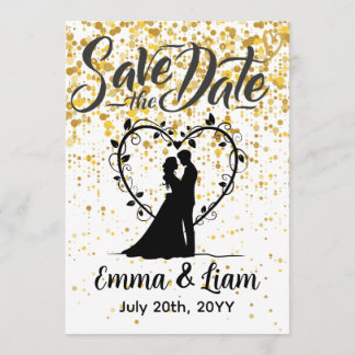 Save the Date Gold Glitter