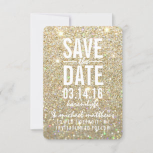 Save the Date   Gold Glitter Fab