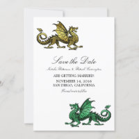 Gold Green Dragon Enregistrer l'Invitation de date