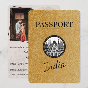 Save The Date Gold India Passport Enregistrer La Date