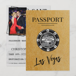 Save The Date Gold Las Vegas Passport Enregistrer La Date