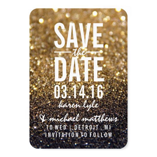 Save the Date | Gold Lit Nite Fab Card