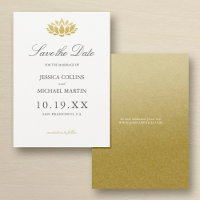 Gold Lotus Flower Custom Wedding Enregistrer la da