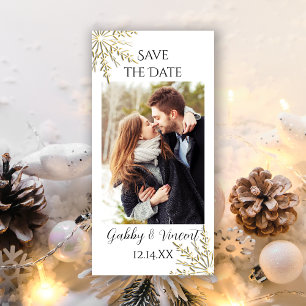 Save The Date Gold Snowflake Mariage d'hiver Enregistrer la date