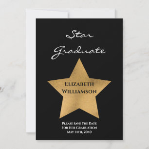 Save The Date Gold Star Graduation Enregistrer La Date