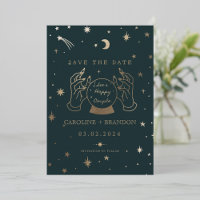 Gold Stars Moon Qr Code