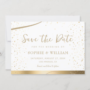 Save The Date Gold & White Beau Mariage élégant