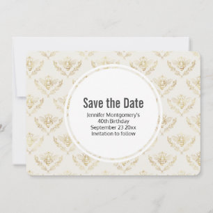 Save The Date Golden Bumble Bee Motif Enregistrer la date