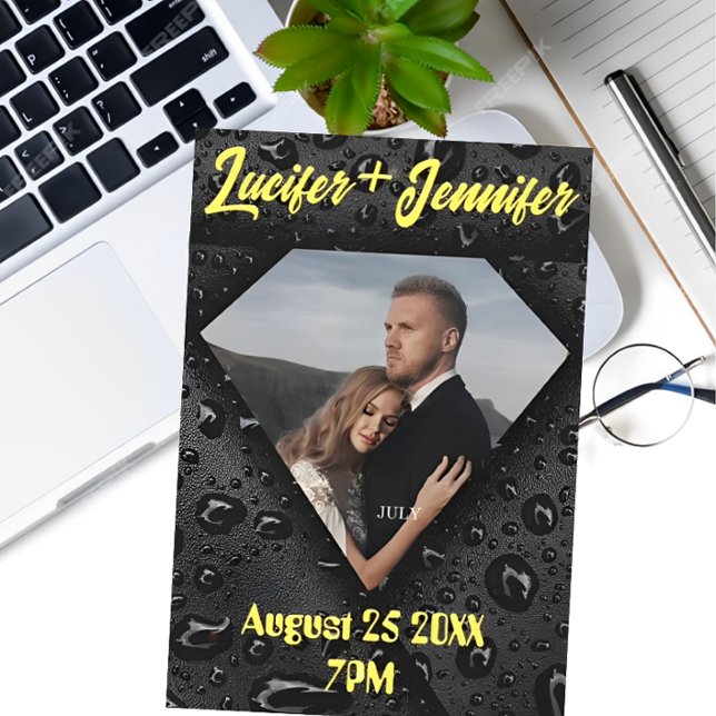 Save The Date Golden Diamond Moderne Élégant Mariage Personnalis (Créateur téléchargé)