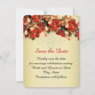 Save The Date Golden Elegant Noël Désirs Enregistrer la date