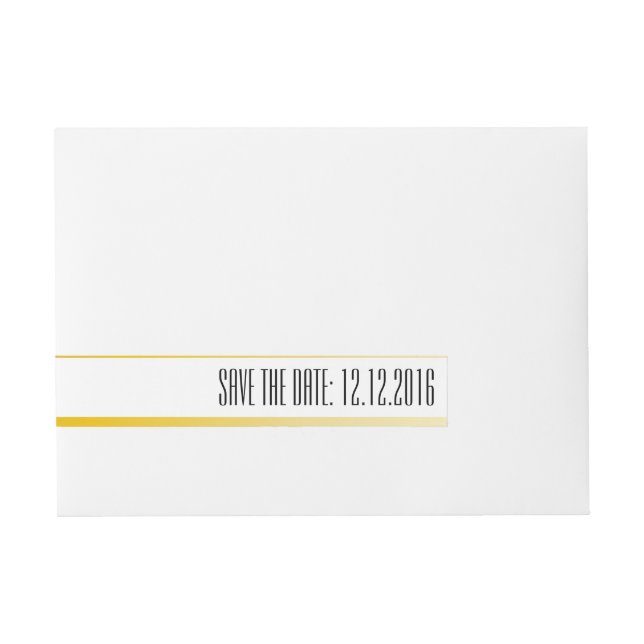 Save the date, golden wraparound address label (Front)