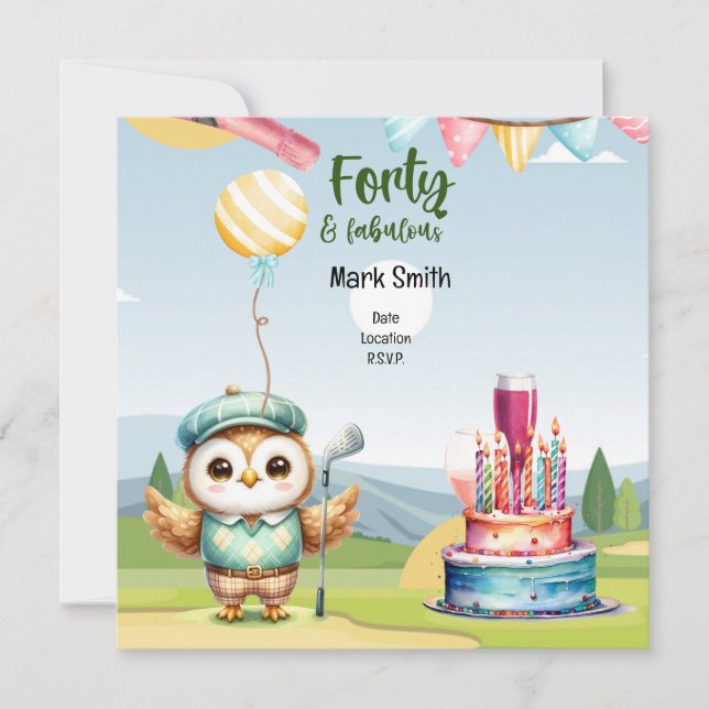 Save The Date Golf 40e anniversaire de la fête de golf (Devant)