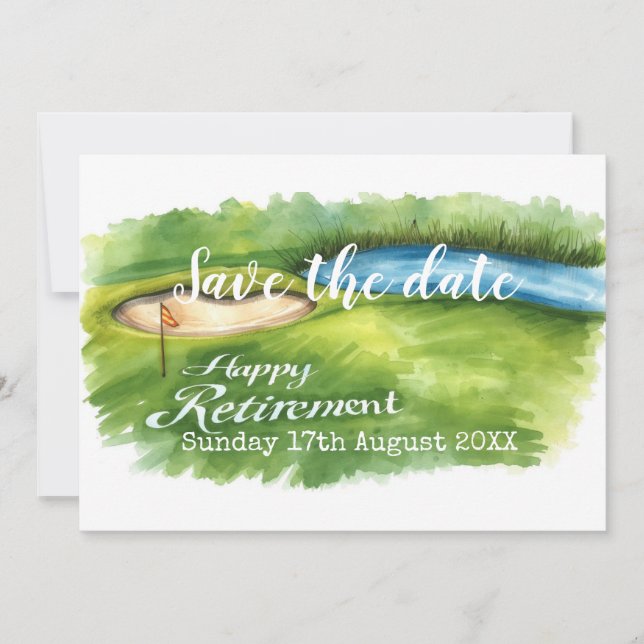 Save The Date Golf Sauvez la date Golf partie de retraite en ver (Devant)
