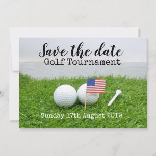 Save The Date Golf Sauvez la date Tournoi de golf avec drapeau a