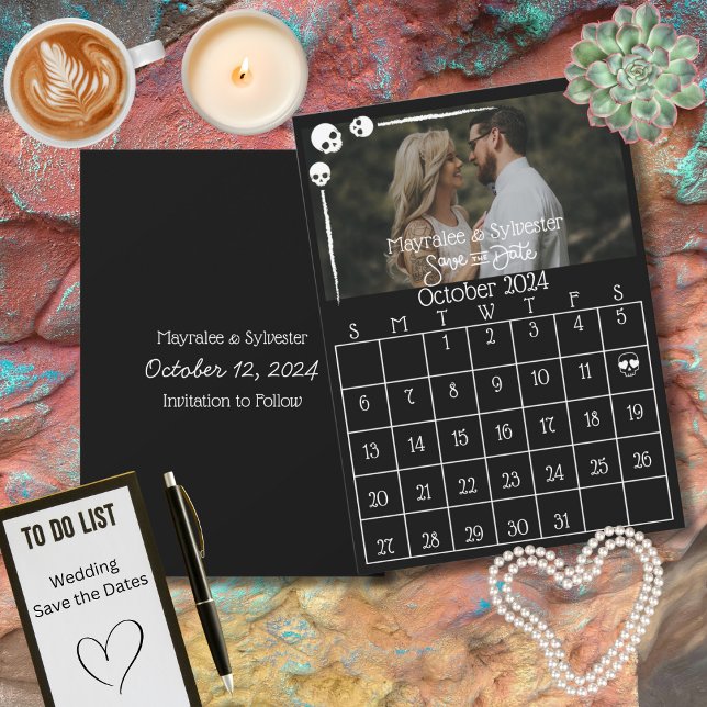 Save The Date Goth Fun Dark Moody Skuls Mariage (Créateur téléchargé)