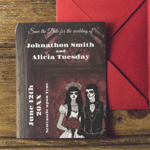 Save The Date Goth Mariage papeterie gothique foncé Moody