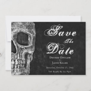 Save The Date Gothique Crâne Hallomariage Enregistrer la date