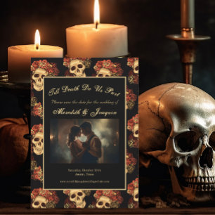 Save The Date Gothique Crâne jusqu'à la mort Do Us Part Photo
