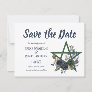 Save The Date Gothique Enregistrer la date Wiccan Floral Handf