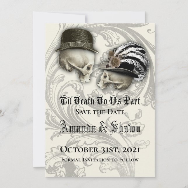 Save The Date Gothique Enregistrer le Mariage de date (Devant)