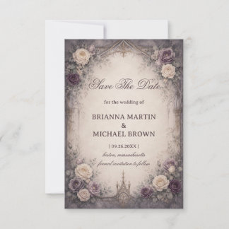 Save The Date Gothique Floral Romantique