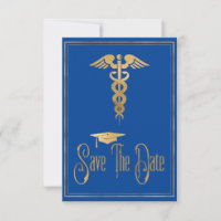 Graduation Enregistrer La Date Blue Gold Medicine