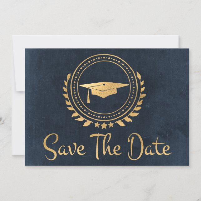 Save The Date Graduation Enregistrer La Date Gold Grad Casquette (Devant)