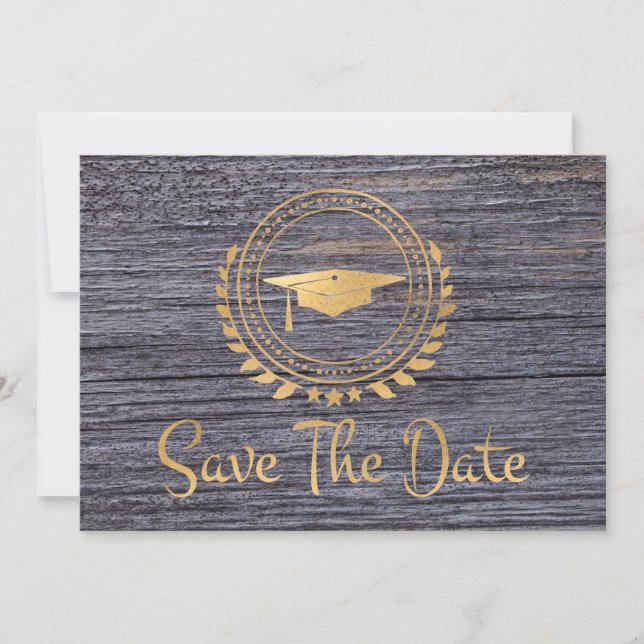 Save The Date Graduation Gris Moderne Économisez La Date Casquet (Devant)