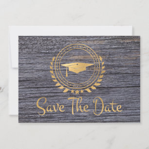 Save The Date Graduation Grise Moderne Économisez La Date Casque