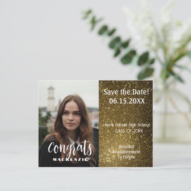 Save the Date Graduation Party Invitation Card   (Standing Front)