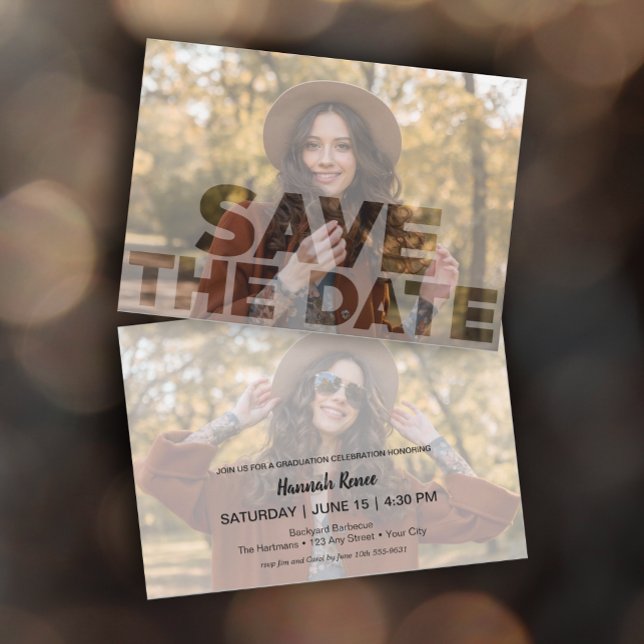 Save The Date Graduation photo de superposition moderne (Créateur téléchargé)