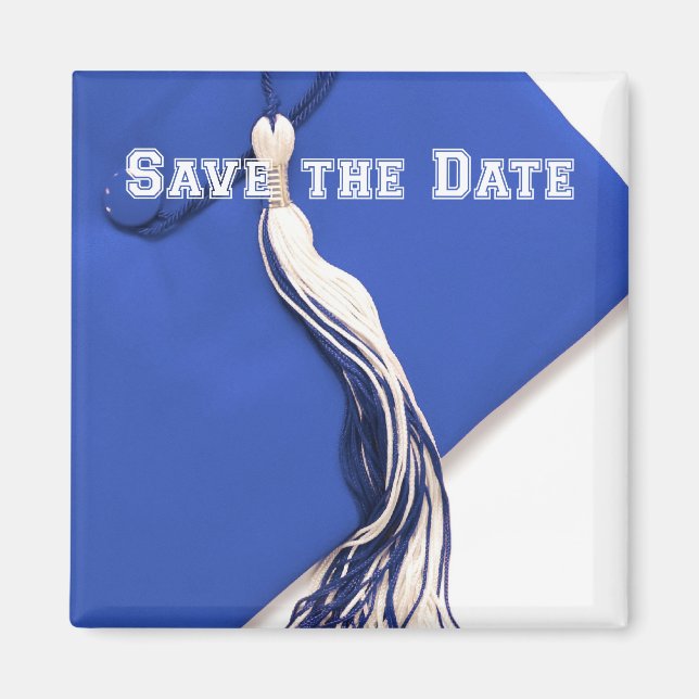 Save the Date Graduation Square Magnet (Front)