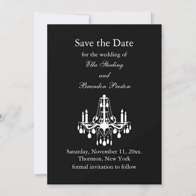 Save The Date Grand Salle de bal Enregistrer la date (noir) (Devant)